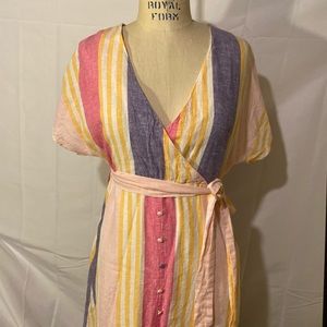 Kairi Linen Wrap Style Dress